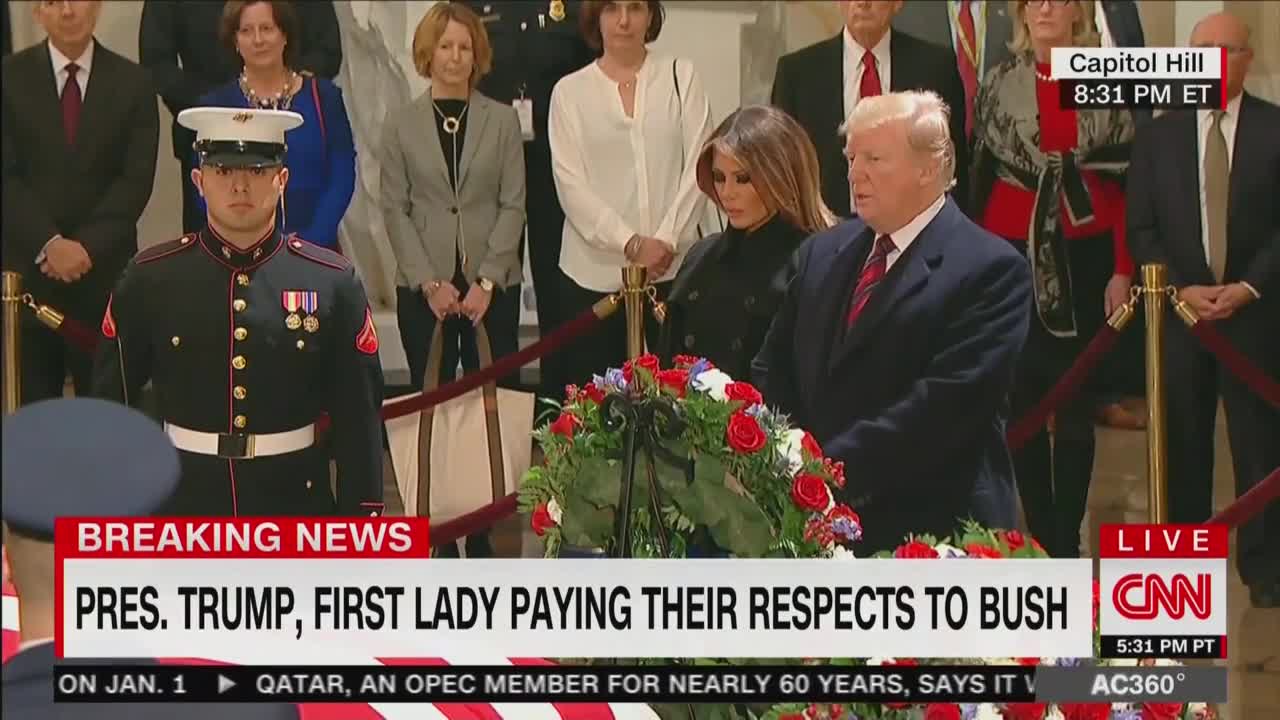 Anderson Cooper leads CNN panel discussing Trump paying respect to former Pres. Bush