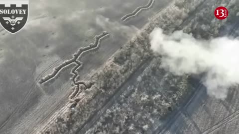 A show of drone for Russians hiding in a creek