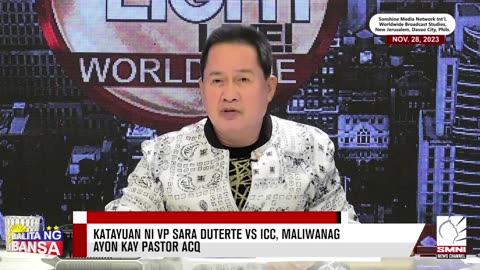 Katayuan ni VP Sara Duterte vs ICC, maliwanag ayon kay Pastor ACQ