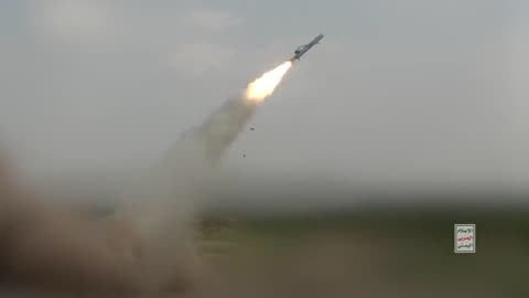 Resources of the Yemeni Houthis publish footage of missiles and drones being launched at Israel.