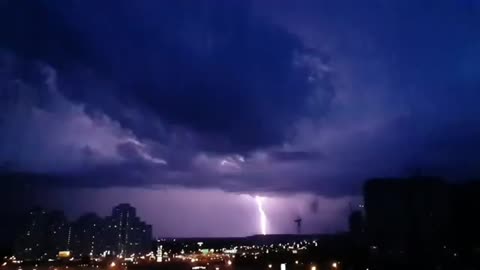 Thunderstorm in the town