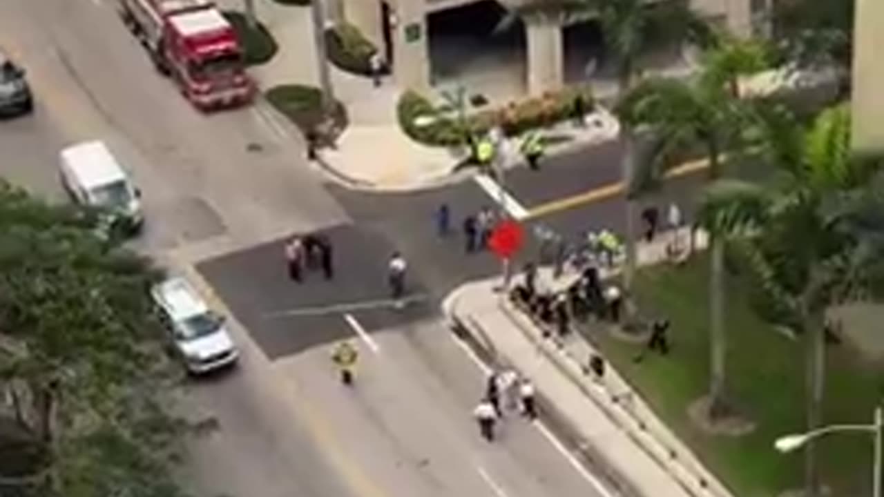 CRANE ACCIDENT, FT LAUDERDALE. SHE WALKED AWAY UNHARMED.