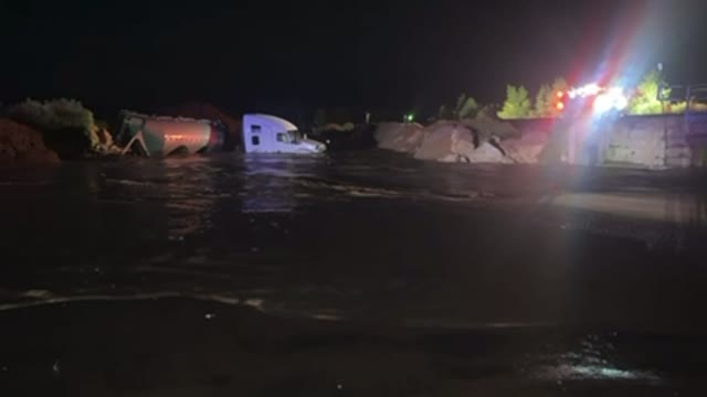 Las Vegas Police use helicopter to rescue couple stuck in flood waters