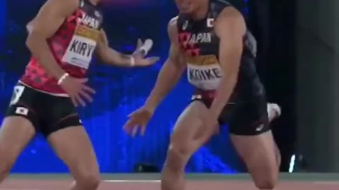The most epic baton change of all time.