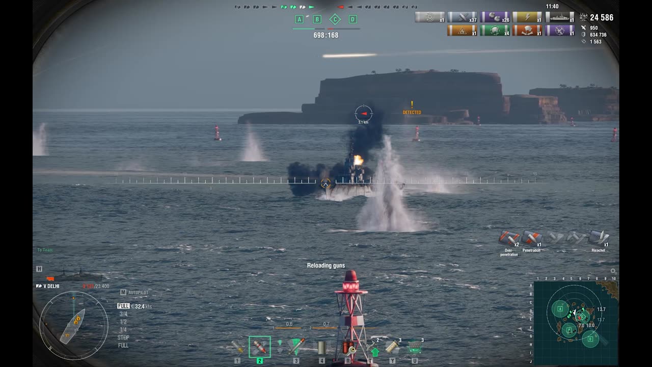 Victory with Damage Ship World Of Warship Battle