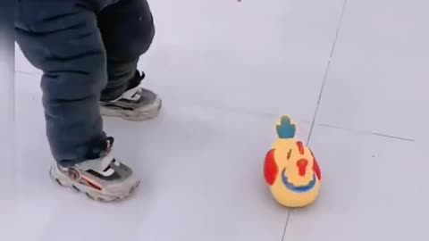 Cute baby playing