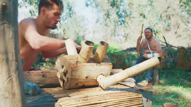 Primitive Technology: CRAFTING a Bamboo Motorcycle (to escape