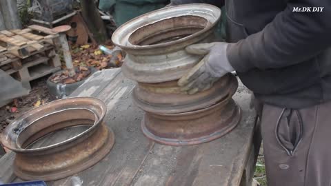 4 OLD CAR WHEELS (RIMS) ??? WHAT YOU CAN DO FROM OLD CAR WHEELS / DIY Stove from CAR RIMS