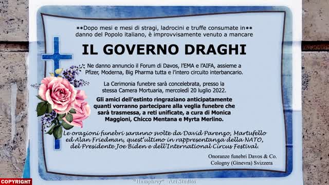 "FALLIMENTO DEI MATRIMONI COMBINATI A DAVOS, LE ESEQUIE DEL GOVERNO DRAGHI ED IL POSSIBILE SEGUITO DA EVITARE!!"😂😅😂