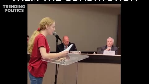 School Board Freaks out after Brave Girl Hands Them the Constitution