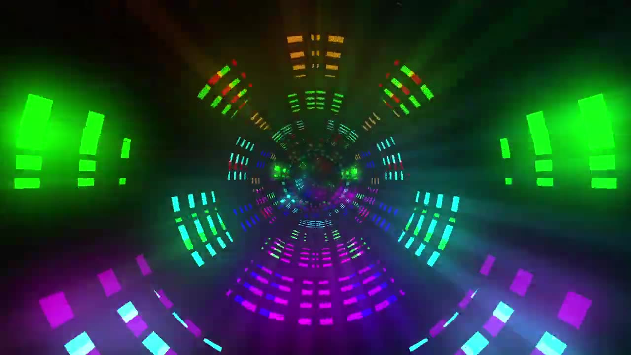 4K Abstract Sci Fi Tunnel VJ Motion Background Neon Light Tunnel Free VJ Loops 4K VJ Loops