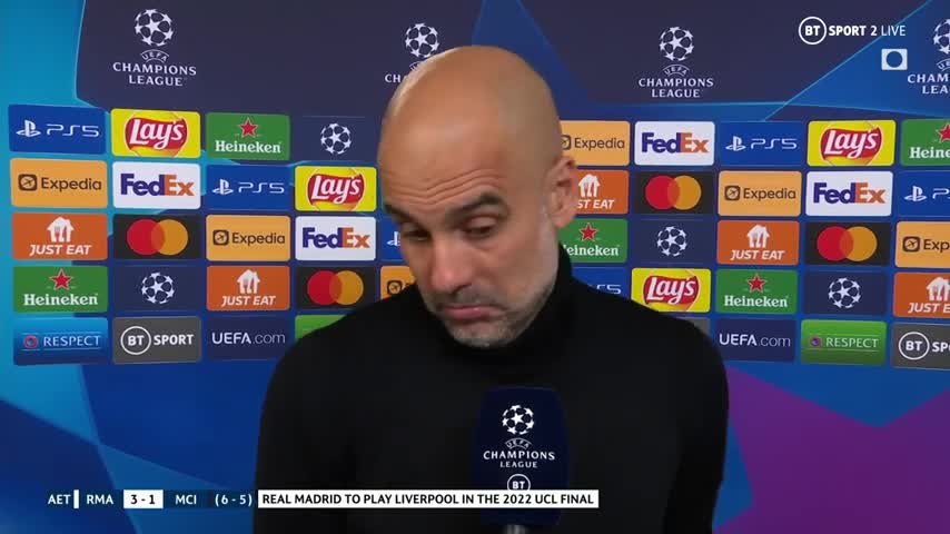 Stunned Pep Guardiola reacts to late Real Madrid comeback against Man City
