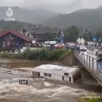 GLOBAL WARMING - FLOODING IN NORWAY AND SWEDEN, CAUSES CHAOS