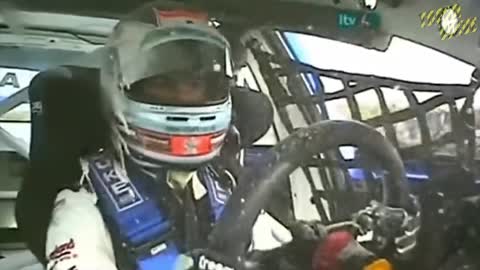 An accident on a racing track