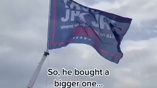 Trump - JFK Jr Flag Not Welcome. So He Got a Larger One!