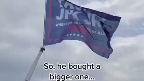 Trump - JFK Jr Flag Not Welcome. So He Got a Larger One!