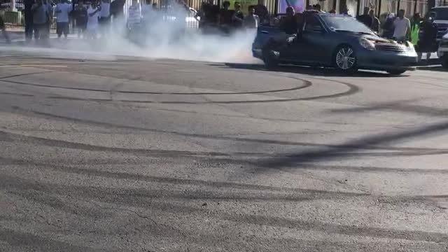 Charger Hits Curb While Spinning Donuts in the Street