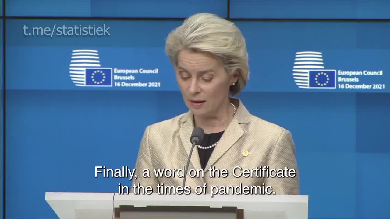 Von der Leyen: Boosters every 6 month and certificate 3 months valid