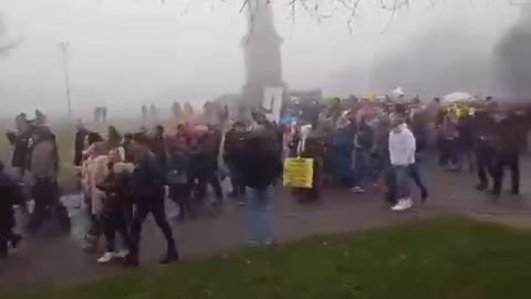 Glasgow, Scotland : Vaccine passport protests Dec. 18, 2021