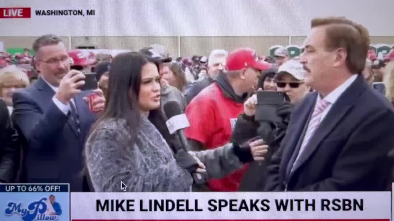 Mike Lindell interview at The Trump rally in Michigan