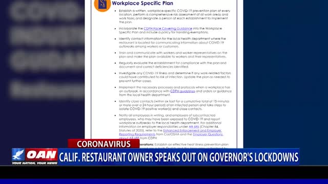 Calif. restaurant owner speaks out on Gov. Newsom's lockdown orders