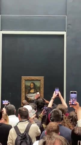 Lib Activist Wipes Cake On The Mona Lisa