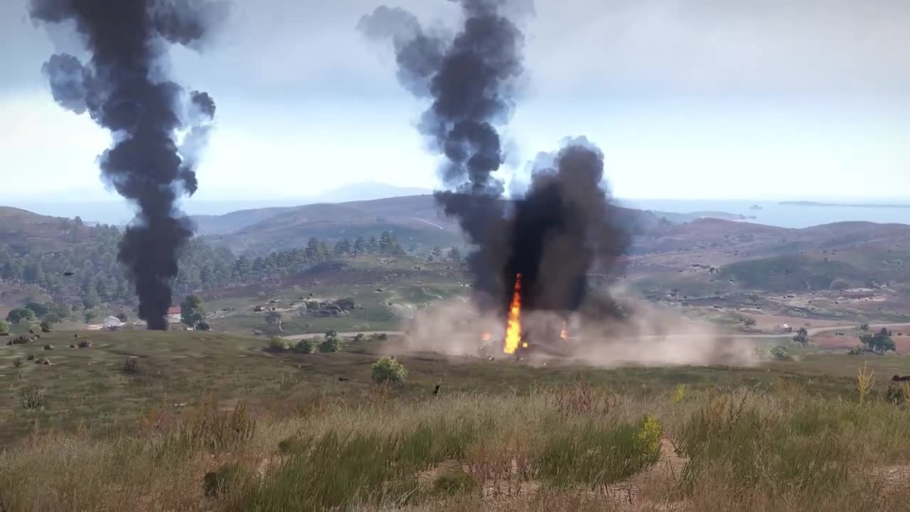 Russian MI-24 attack helicopter shot down by Anti Tank Kornet-M ATGM _ Military Simulation ARMA3 C27