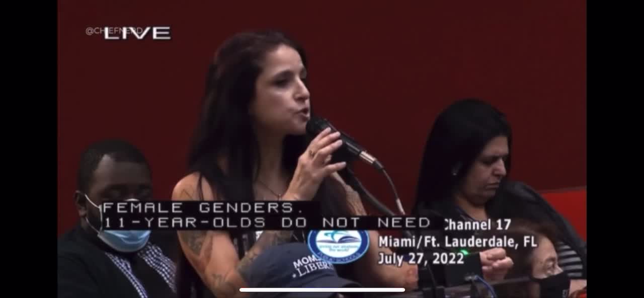 Mom and child therapist tells Miami Dade School board that sexualizing young children is not ok