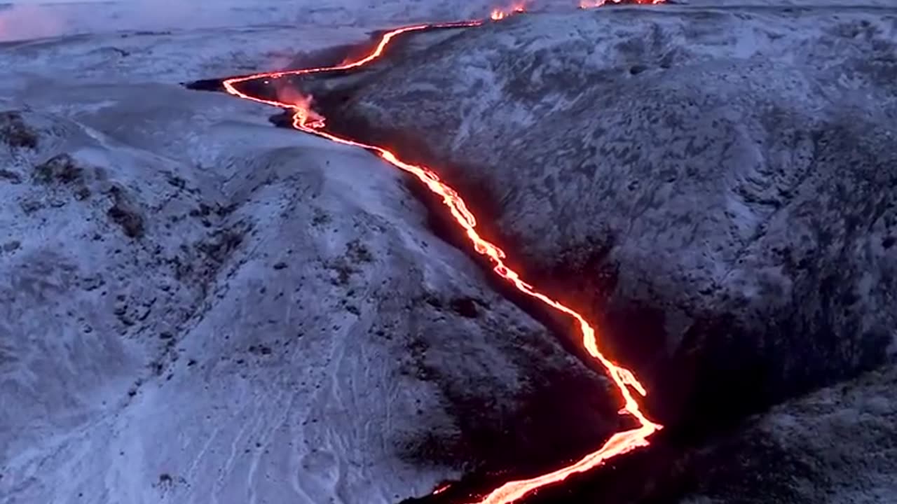 Lava on Iceland "Drone footage"
