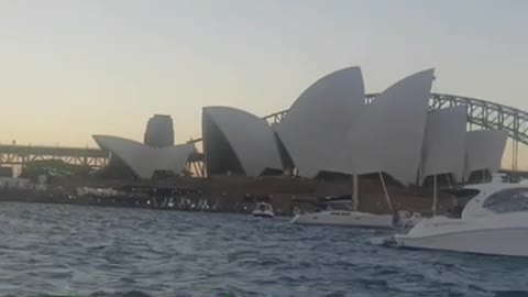 “Trust in Jesus” in Sydney harbour skyline