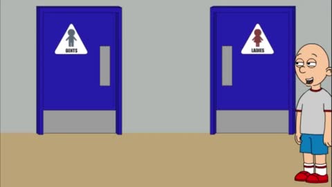 Classic Caillou Swaps The Bathroom Signs / Grounded