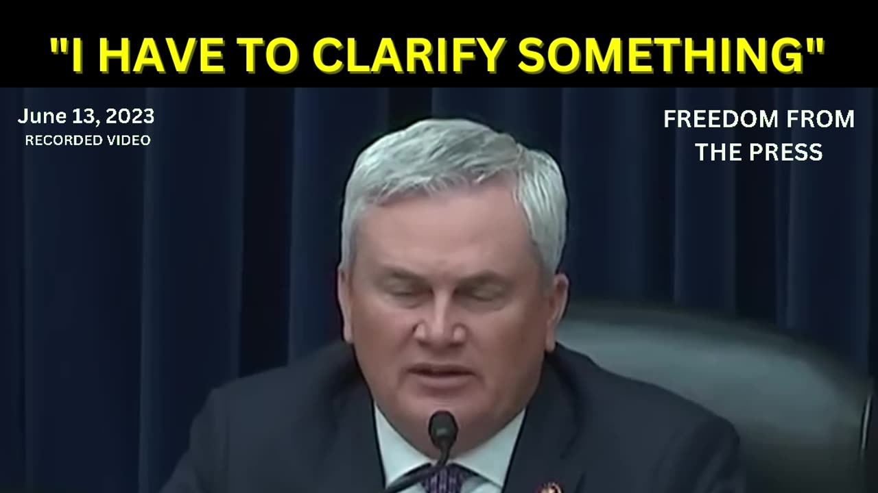 James Comer Blows up the Democrats Narrative.