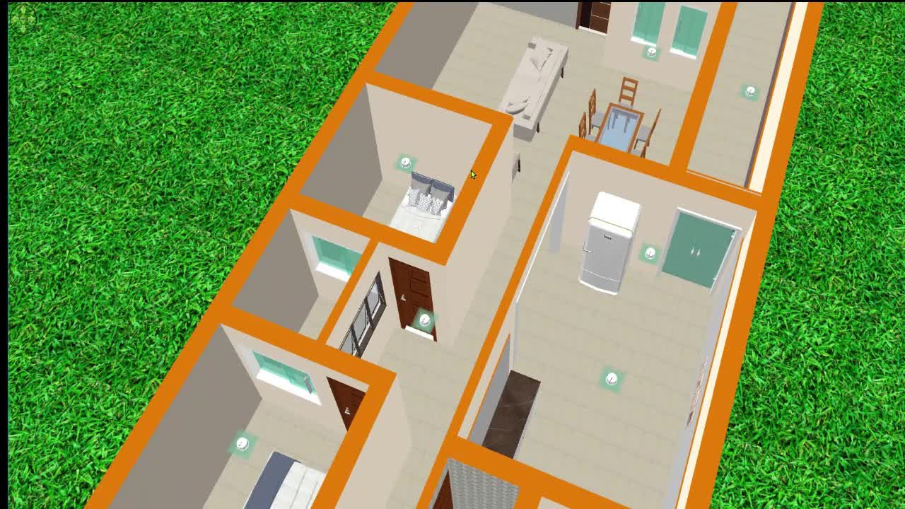 TOP 3d house plan with 3 bedrooms