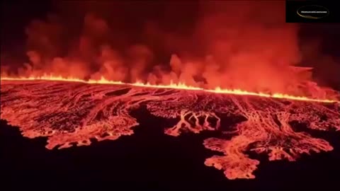 Aerial footage shows Icelandic volcano erupting