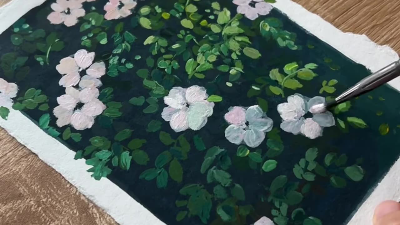 ✨easy wild rose painting- New gouache paints 🌹