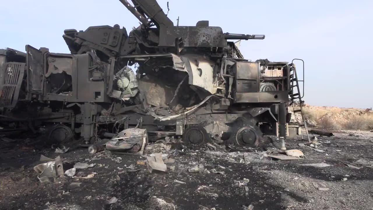 Aftermath of Israeli strike on al-Mezzeh military air base in Syria