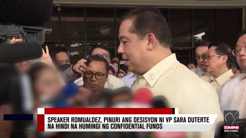 Speaker Romualdez, pinuri ang desisyon ni VP Sara na hindi na humingi ng confidential funds