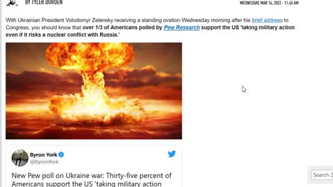 Zelensky Speech Shifts 1/3rd of Americans to Risk Nuke War to Help Ukraine