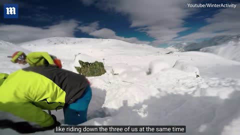 Skier buried in avalanche films his rescue on his Go Pro - Daily Mail