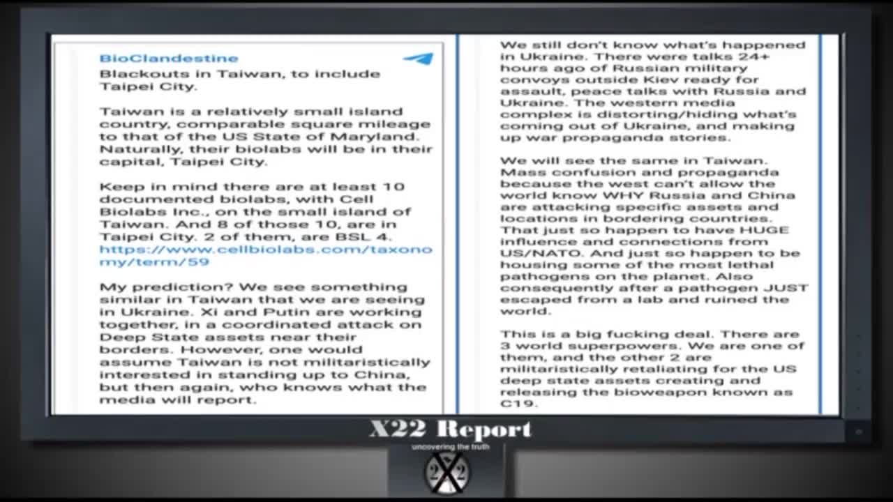 X-22 Report vom 3.3.2022 - Erst die Ukraine, dann Taiwan