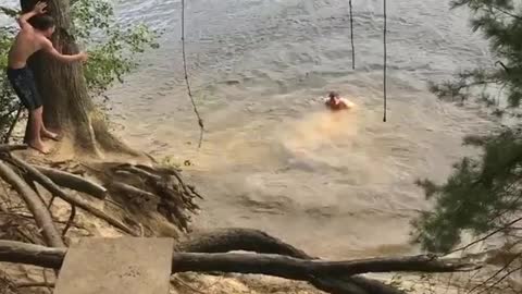 Collab copyright protection - big guy attempts to rope swing fails