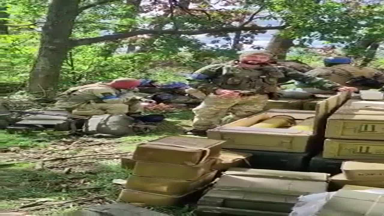 Footage from the captured positions of the Russians.