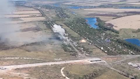 Russian artillery working on the Ukrainian positions