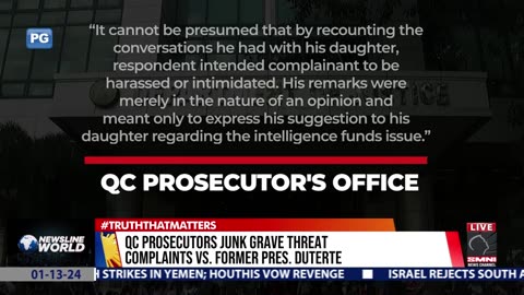 QC prosecutors junk grave threat complaints vs. Former Pres. Duterte