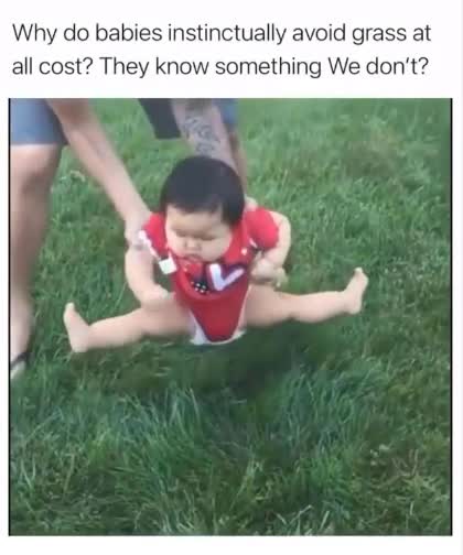 Babies don't like Grass, what do they know that we don't know?!?!?! #Disclosure 👉👉👉 Follow me