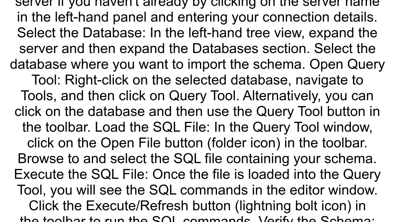 How to import a schema sql file using pgadmin 4