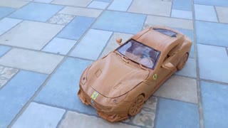 Wood carving - DIY Ferrari F12tdf Cristiano Ronaldo CR7 extremely simple wooden - woodworking