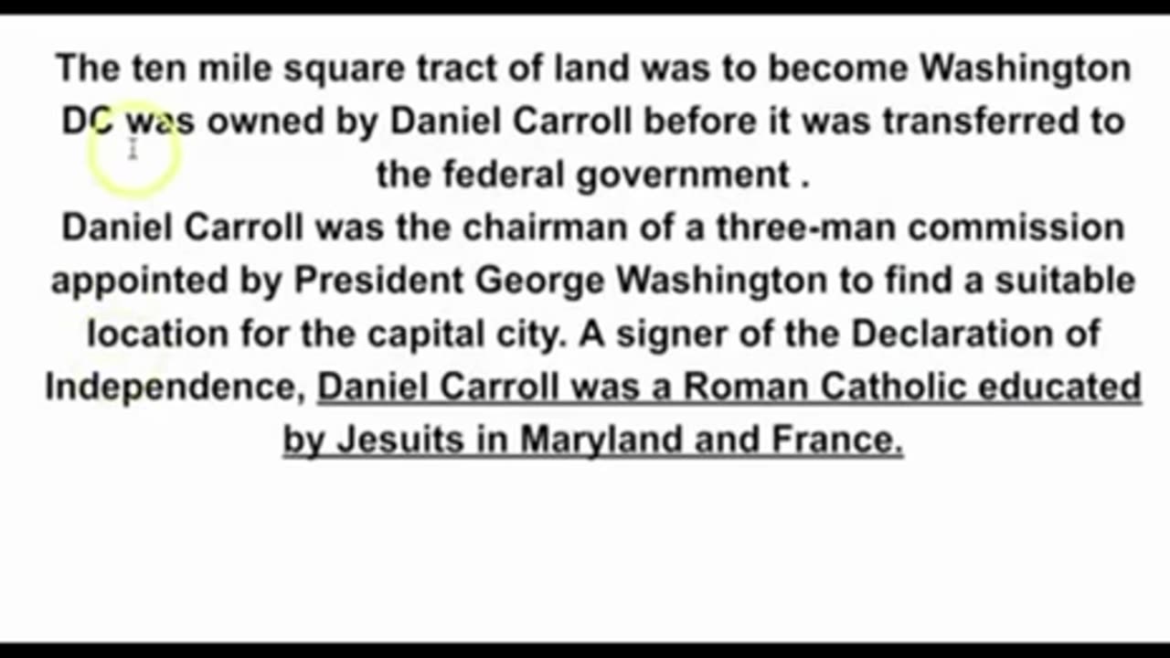 Washington DC Was Built On Land Previously Known As Rome~ The Owner Of This Land Was Called Francis Pope!