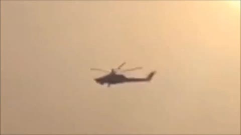 Rassian military helicopter Mi-28 shot down