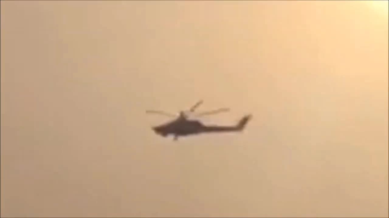 Rassian military helicopter Mi-28 shot down